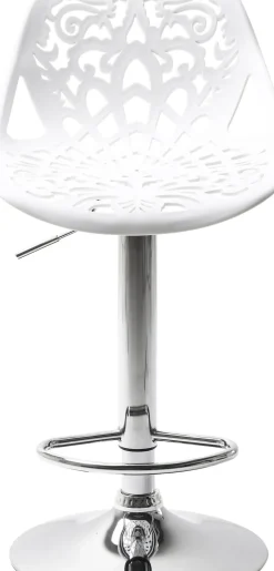 Barstol Ornament - Höj- och Sänkbar Krom/Vit - KARE Design