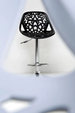 Barstol Ornament - Höj- och Sänkbar Krom/Vit - KARE Design