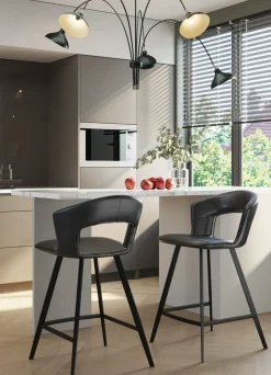 Barstol Reunion - Svart Konstläder - KARE Design