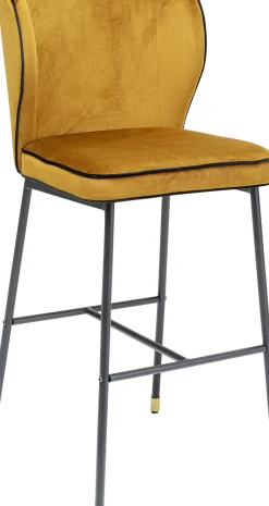 Barstol Stavanger - Brunguld Sammet/Svart - KARE Design
