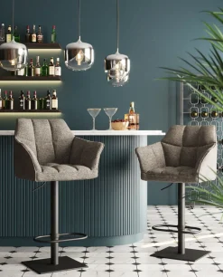 Barstol Thinktank på Pelarfot - Grå/Svart - KARE Design