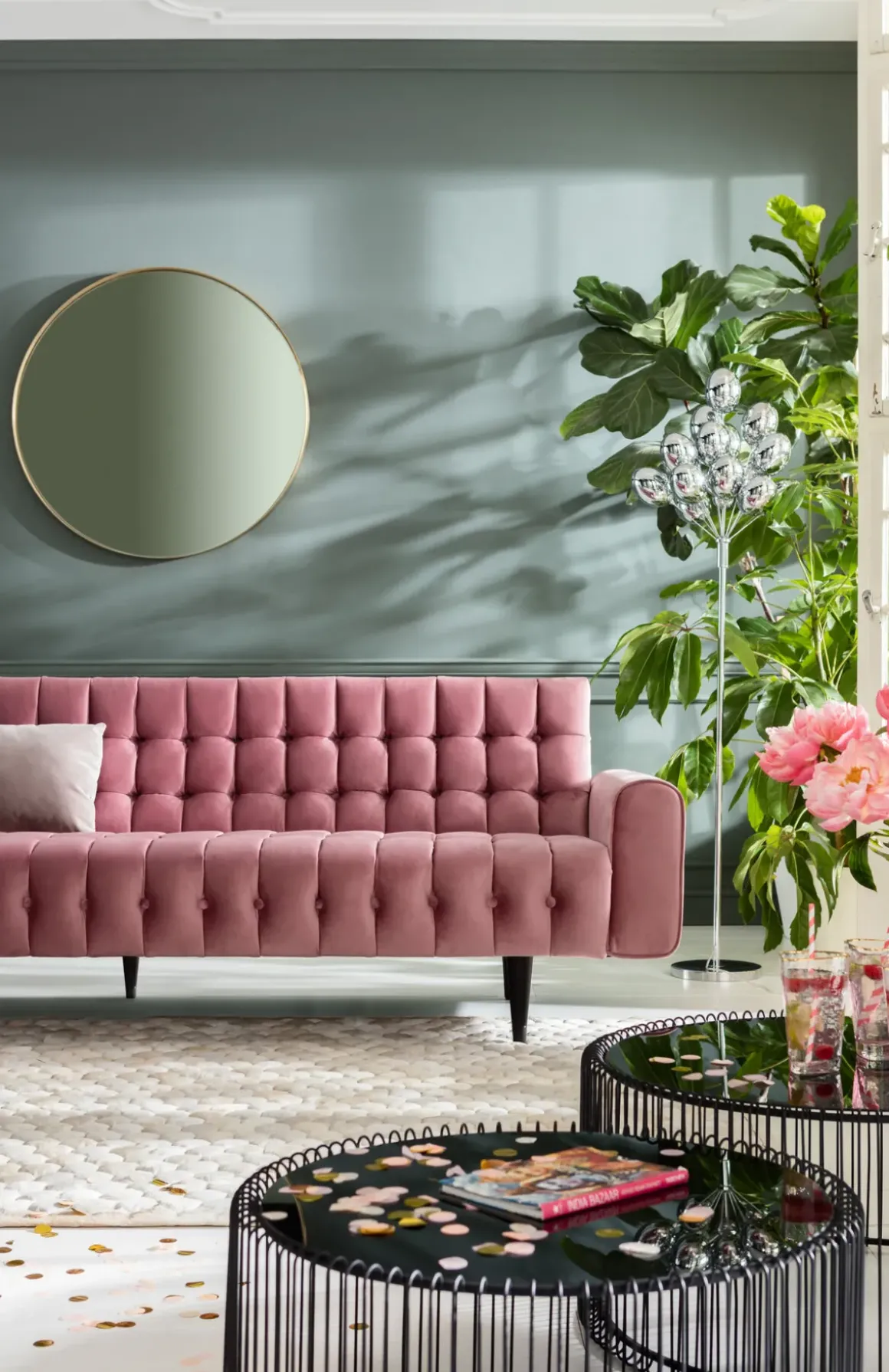 Bäddsoffa Milchbar - Mauve Sammet, 230cm - KARE Design