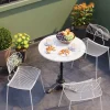 Bistro Cafébord - Rund Vit Marmor/Svart Gjutjärn, Ø60cm - KARE Design