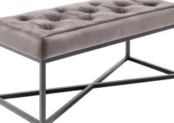 Bänk Crossover - Grå Sammet/Svart, 90cm - KARE Design