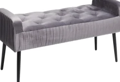 Bänk Lofty - Grå Sammet /Svarta ben, 103cm - KARE Design