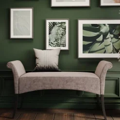 Bänk Motley - Ljusgrå Sammet, 107cm - KARE Design