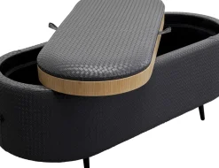 Bänk Venezia Storage - Flätad Svart 100cm - KARE Design