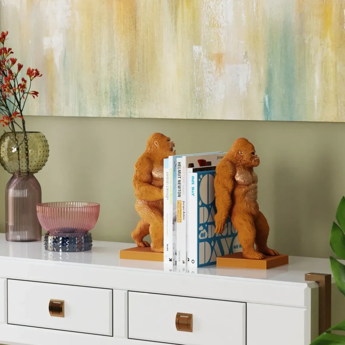 Bokstöd Gorilla Orange, 2 st. - KARE Design