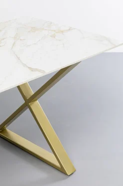 Bord Cross - Keramik/Kryssben Guld, 160x80cm - KARE Design