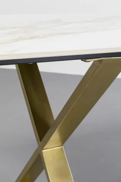 Bord Cross - Keramik/Kryssben Guld, 160x80cm - KARE Design