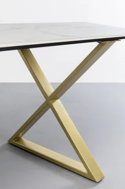 Bord Cross - Keramik/Kryssben Guld, 160x80cm - KARE Design