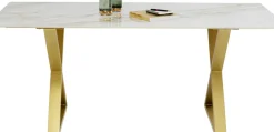 Bord Eternity - Keramik/ Kryssben Guld, 180x90cm - KARE Design