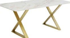 Bord Eternity - Keramik/ Kryssben Guld, 180x90cm - KARE Design