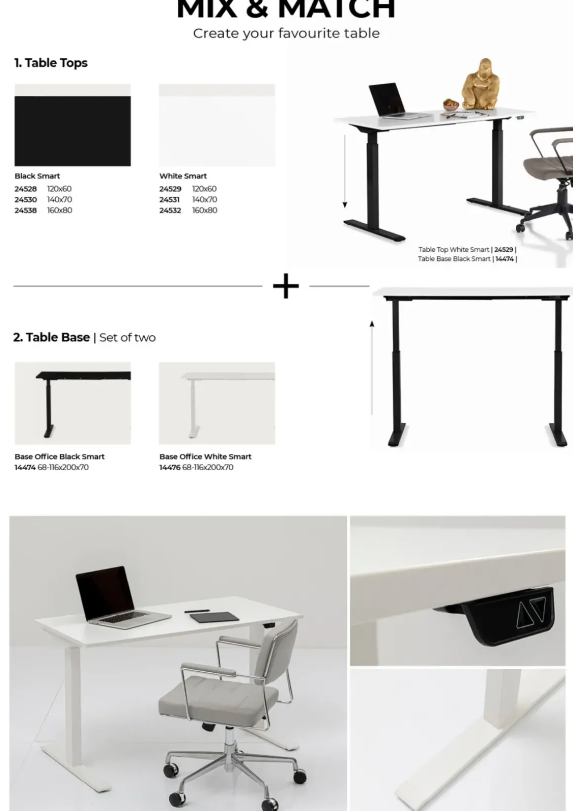 Bordsben Tavola Office Svart Smart - KARE Design