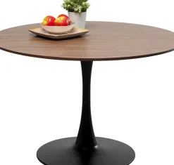 Bord Schickeria Ø110cm - Valnöt Faner/Svart Trumpetfot - KARE Design