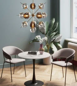 Bord Schickeria - Marmor, Vit , Svart, Ø80cm - KARE Design