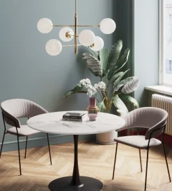 Bord Schickeria - Marmor, Vit, Svart, Ø110cm - KARE Design