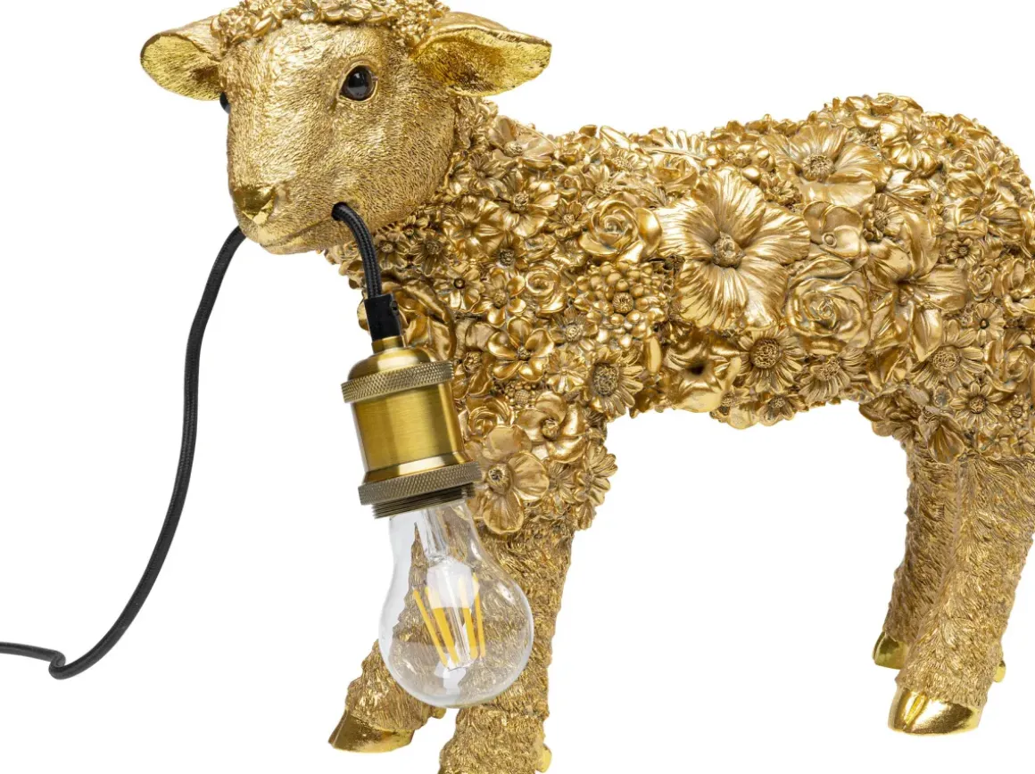 Bordslampa Animal Flower Sheep - guld 36cm - KARE Design