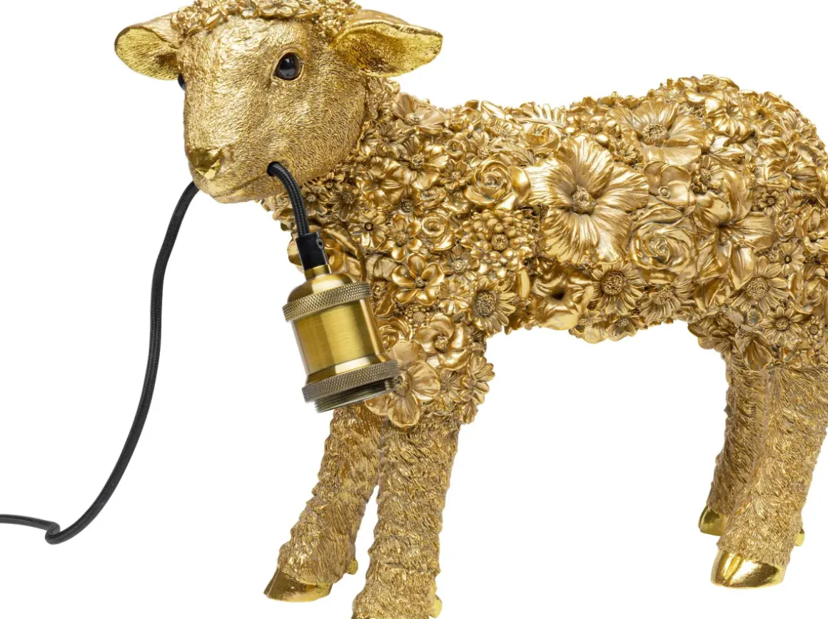 Bordslampa Animal Flower Sheep - guld 36cm - KARE Design
