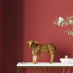 Bordslampa Animal Flower Sheep - guld 36cm - KARE Design