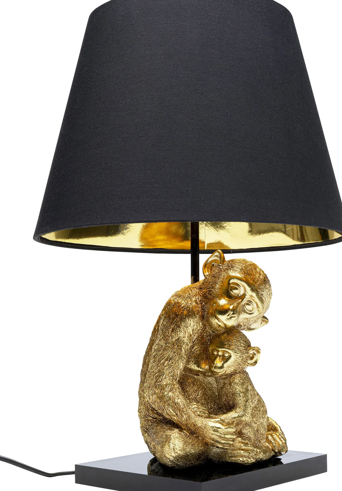 Bordslampa Animal Monkey Love - Guld/Svart Skärm - KARE Design