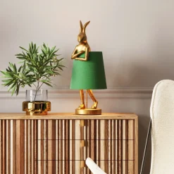 Bordslampa Animal Rabbit - Guld/Grön, 68cm - KARE Design