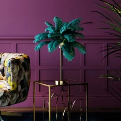 Bordslampa Feather Palm - Grön, 60cm - KARE Design