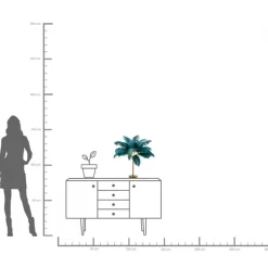 Bordslampa Feather Palm - Grön, 60cm - KARE Design