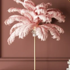 Bordslampa Feather Palm - Rosa, 60cm - KARE Design