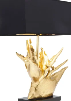 Bordslampa Tropical Flower - Rektangulär Guld/ Svart Skärm - KARE Design