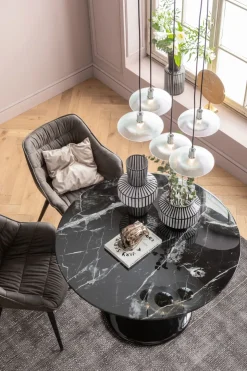 Bord Solo - Runt Matbord Svart Marmor, 110cmØ - KARE Design