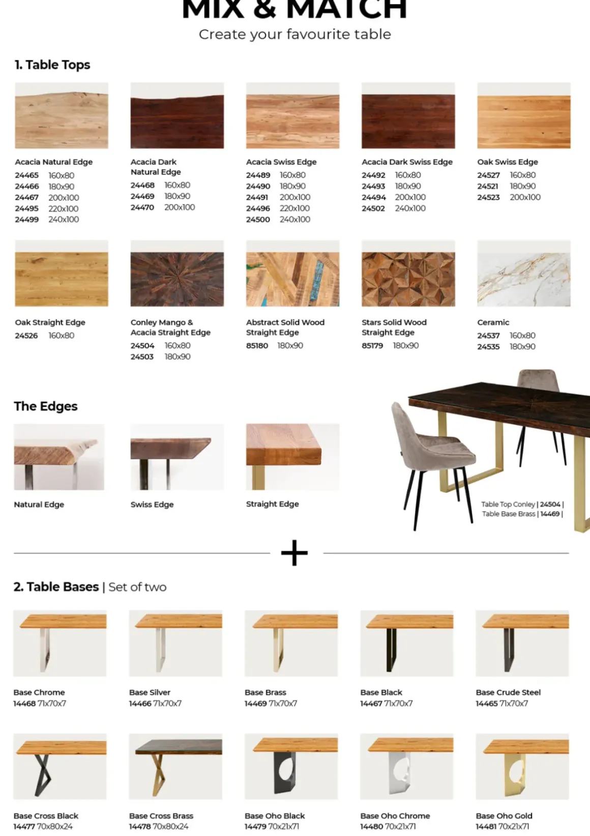 Bordsskiva Tavola Tree Edge Dark 160x80cm - KARE Design