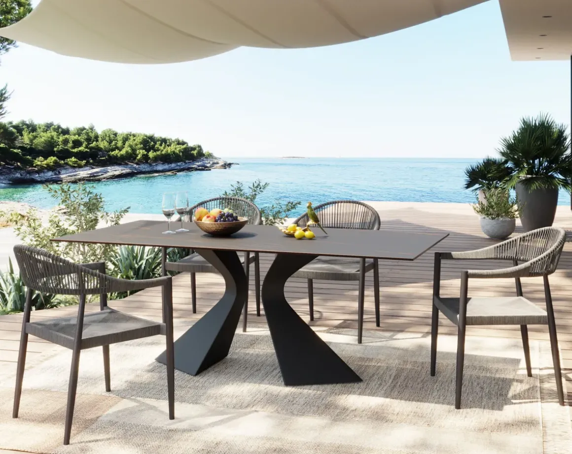 Bord Trädgård Gloria - Kermik, Svart, 180x90cm - KARE Design