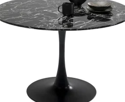 Bord Veneto - Runt Matbord Svart Marmor/Svart Ø110cm - KARE Design