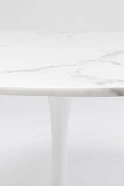 Bord Veneto - Runt Matbord Vit Marmor/Vit Ø110cm - KARE Design
