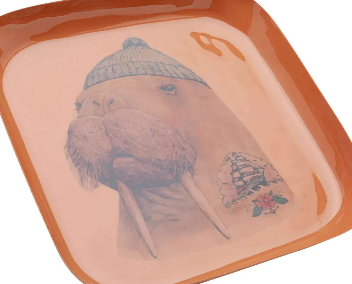 Bricka Ego Walrus - Valross, Handgjord 21x21cm - KARE Design