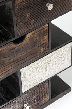 Byrå Finca - Rustik Patina i Ljust och Mörkt Trä, 6 lådor - KARE Design