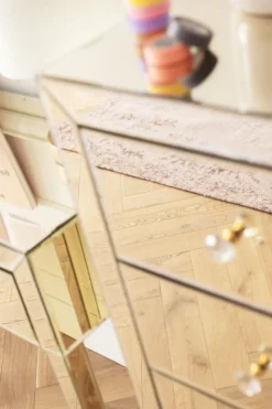 Byrå Luxury - Champangefärgat Spegelglas, 5 Lådor - KARE Design