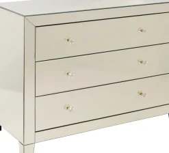 Byrå Luxury - Champangefärgat Spegelglas, 3 Lådor - KARE Design