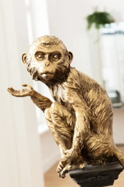 Dekor Circus Monkey - dekorfigur på piedestal, 109cm - KARE Design