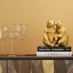 Dekorfigur Cuddly Bears - Dekor Guld Björnar, 16cm - KARE Design