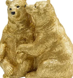 Dekorfigur Cuddly Bears - Dekor Guld Björnar, 16cm - KARE Design
