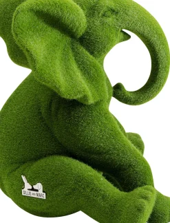 Dekorfigur Elephant - Grön Flock, 18cm - KARE Design