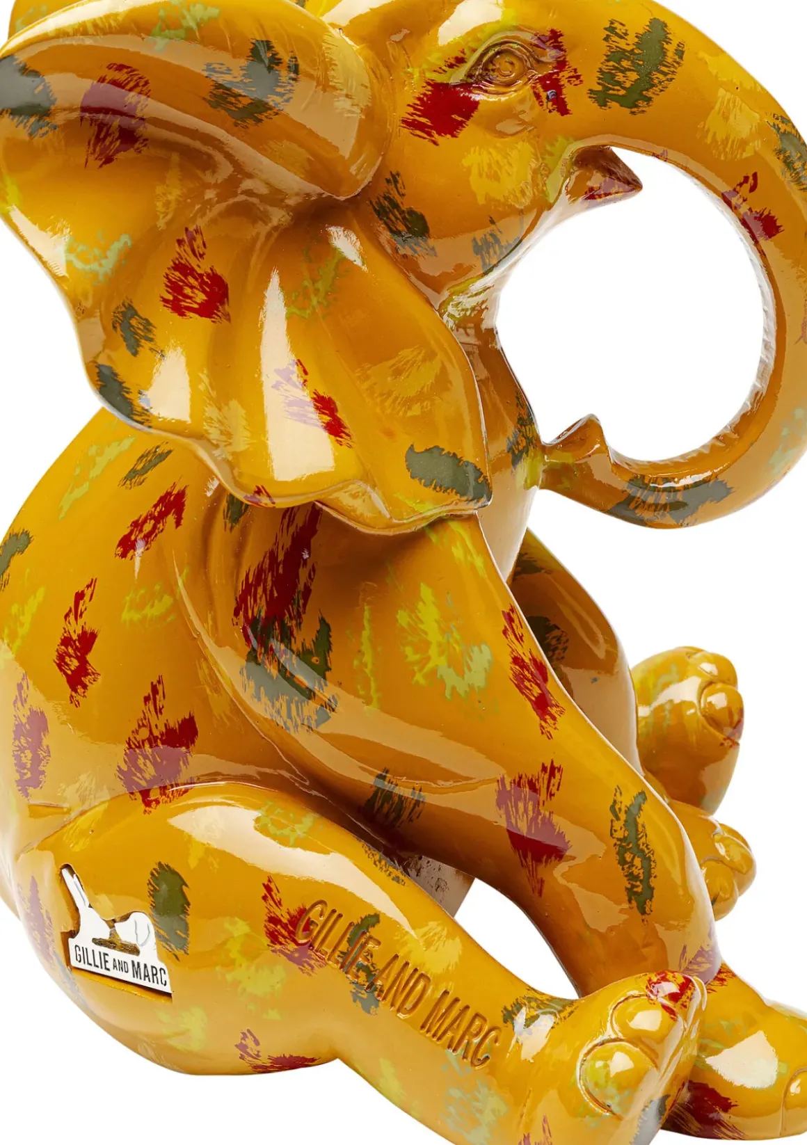 Dekorfigur Elephant - Gul, 18cm - KARE Design