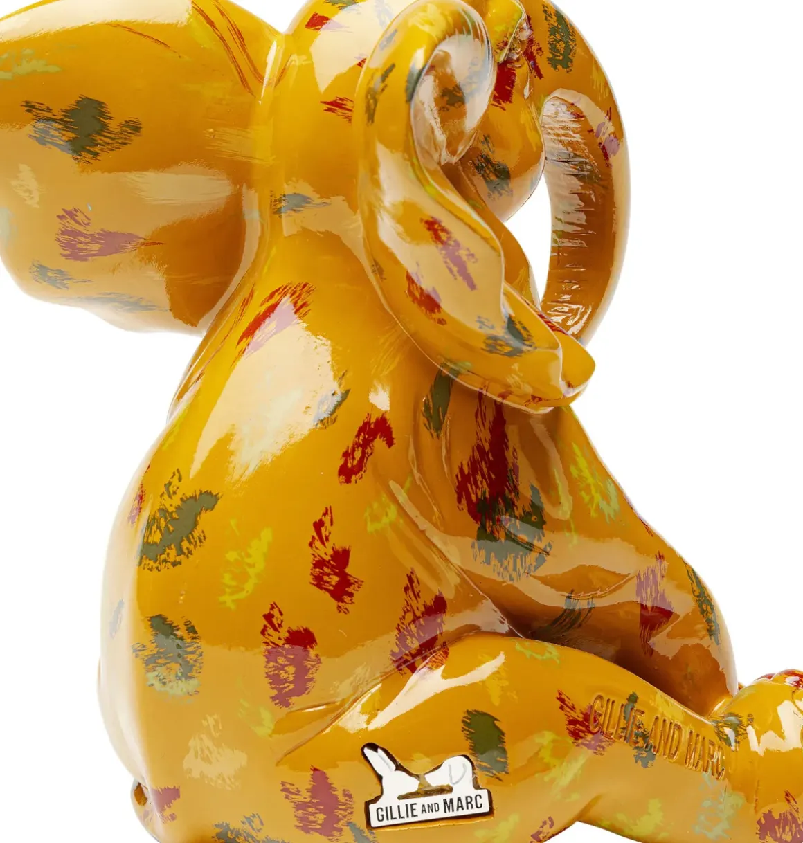 Dekorfigur Elephant - Gul, 18cm - KARE Design