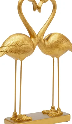 Dekorfigur Flamingo Love - Guld, 39cm - KARE Design