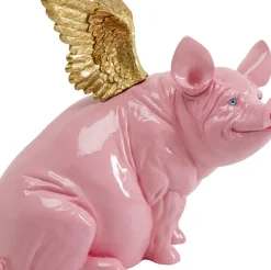 Dekorfigur Flying Pig Pink - Gris, 79cm - KARE Design