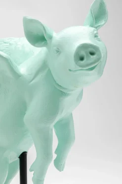 Dekorfigur Flying Pig - Turkos Gris, 29cm - KARE Design
