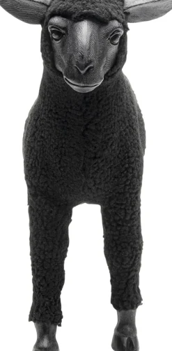 Dekorfigur Happy Sheep - Får, I Ull, Svart, 37cm - KARE Design
