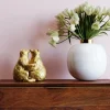 Dekorfigur Kissing Bears - Dekor Guld Björnar, 17cm - KARE Design